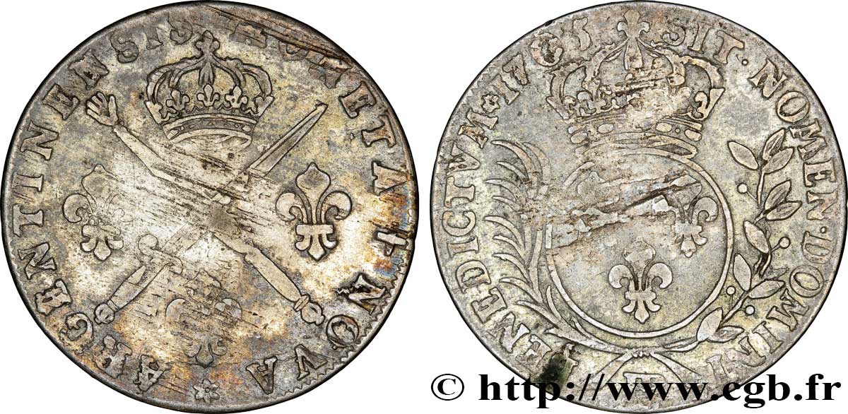 LOUIS XIV LE GRAND OU LE ROI SOLEIL Trente-trois sols aux insignes 1705 Strasbourg TB