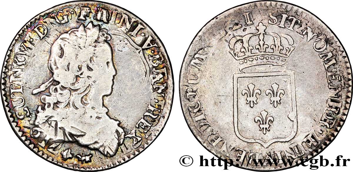 LOUIS XV DIT LE BIEN AIMÉ Sixième d écu de France 1721 Paris TB+
