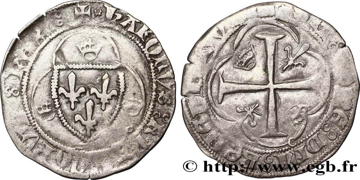 CHARLES VIII Blanc à la couronne n.d. La Rochelle BC+