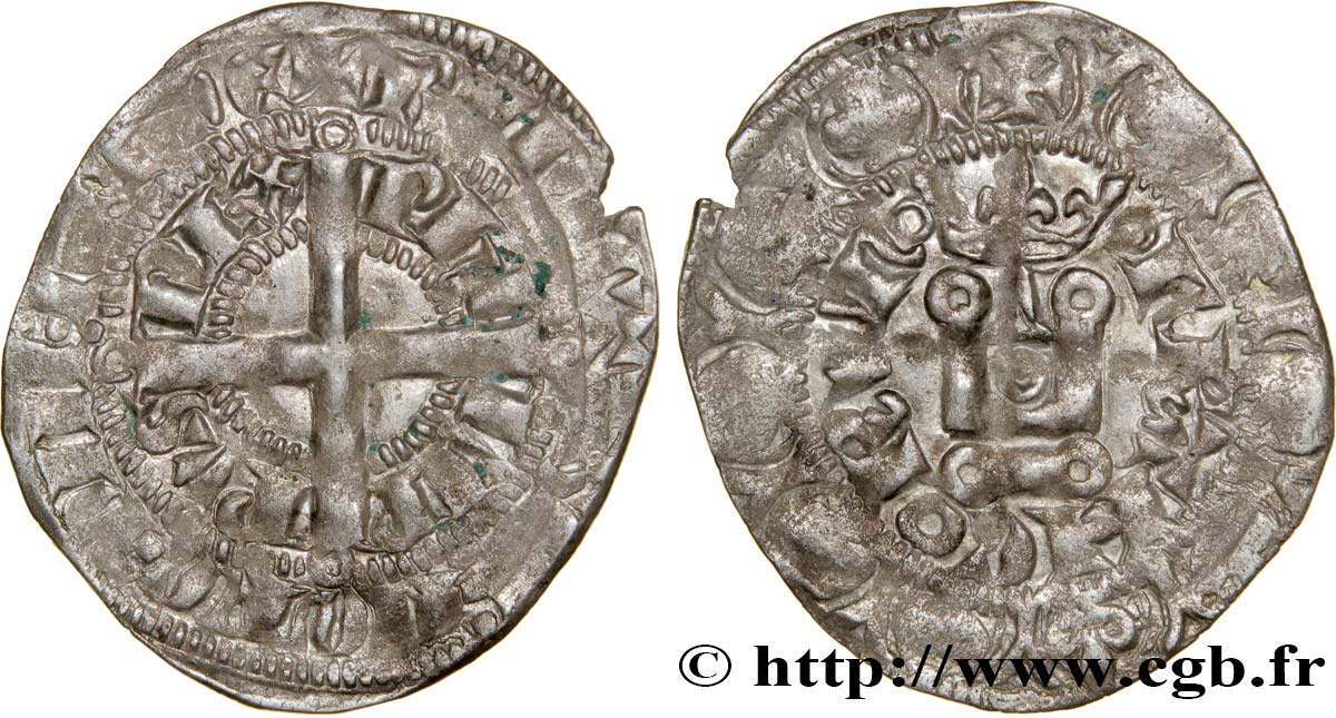 PHILIPPE VI DE VALOIS Gros à la couronne n.d. s.l. TB+