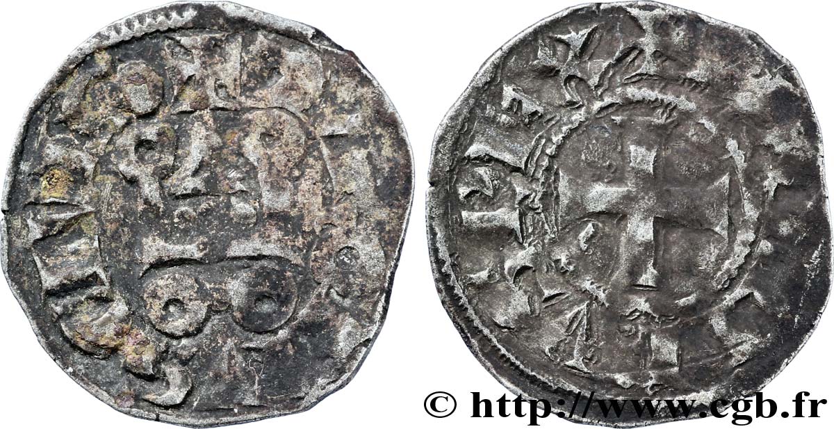 PHILIPPE III LE HARDI ET PHILIPPE IV LE BEL - MONNAYAGE COMMUN (à partir de 1280) Obole tournois à l O rond n.d. s.l. TB+