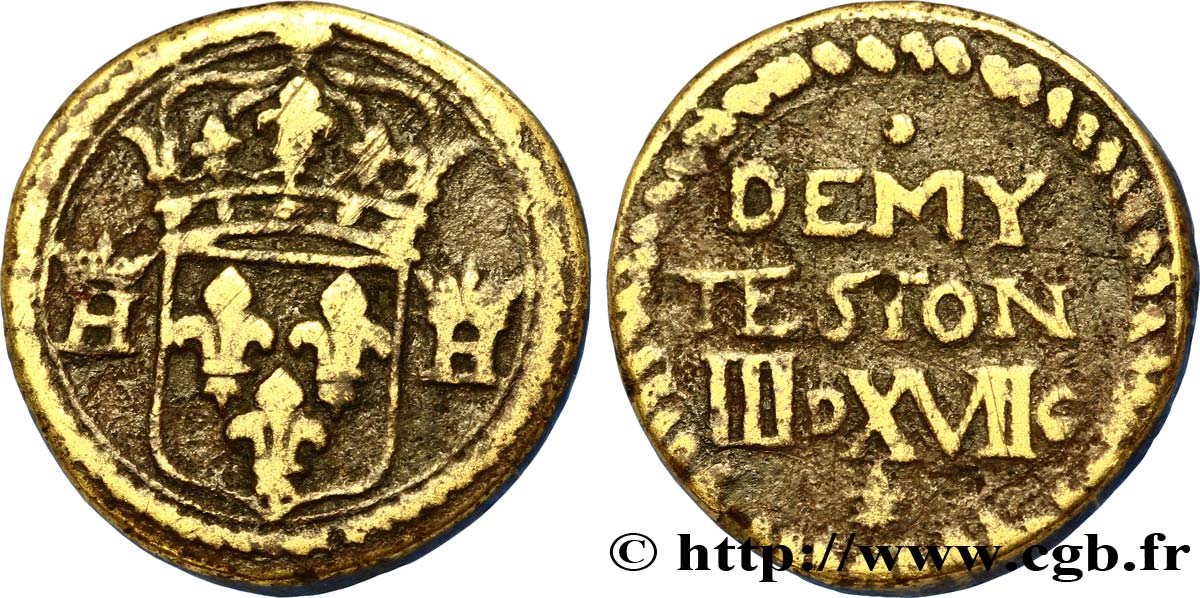 LOUIS XII à HENRI III - POIDS MONÉTAIRE Poids monétaire pour le demi-teston n.d. TB+
