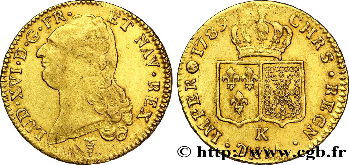 LOUIS XVI Double louis d’or aux écus accolés 1789 Bordeaux VF