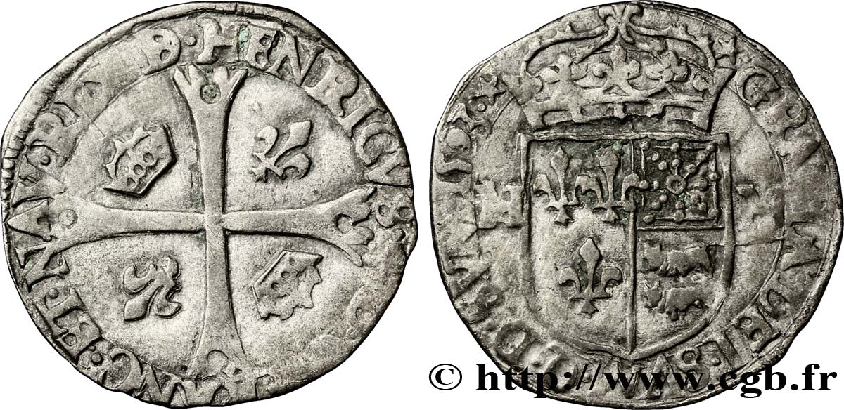 HENRY IV Douzain de Béarn, 1er type 1593 Morlaàs BC+