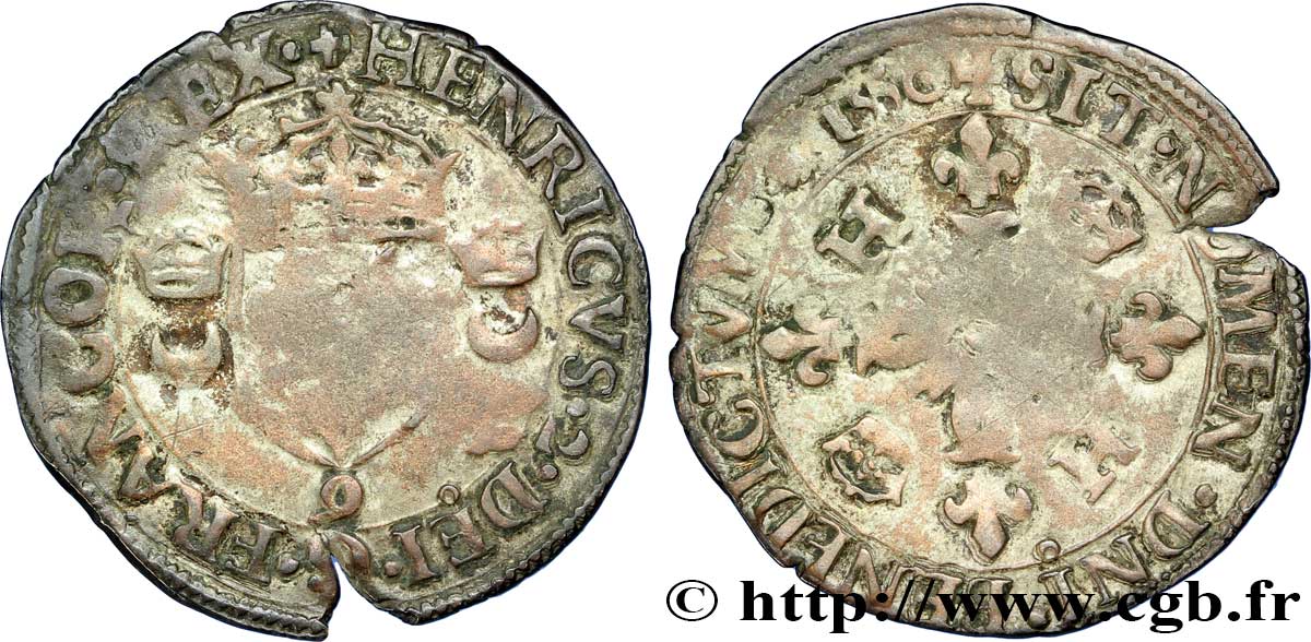 HENRI II Douzain aux croissants 1550 Rennes TB