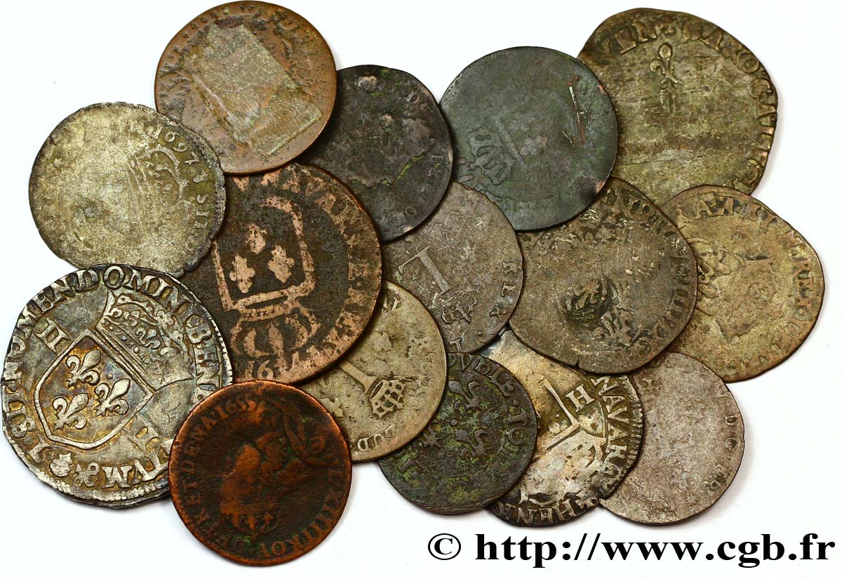 LOTS Quinze monnaies royales, états et métaux divers n.d.