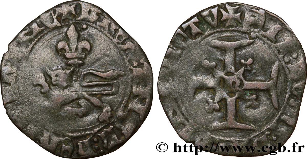 HENRY V OF LANCASTER Double tournois ou niquet dit  Léopard  30/11/1421 Rouen MB