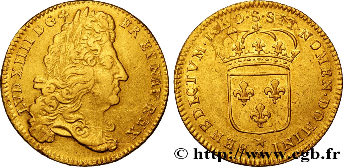 LOUIS XIV  THE SUN KING  Double louis d or à l écu 1690  Reims XF/AU