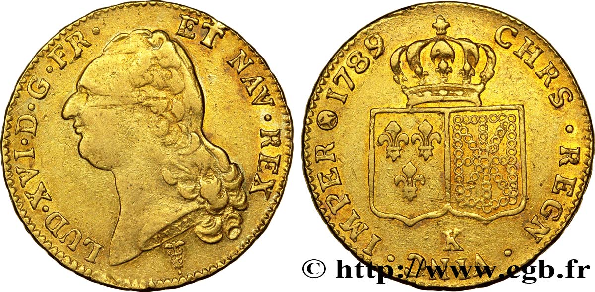 LOUIS XVI Double louis d’or aux écus accolés 1789 Bordeaux fSS/SS