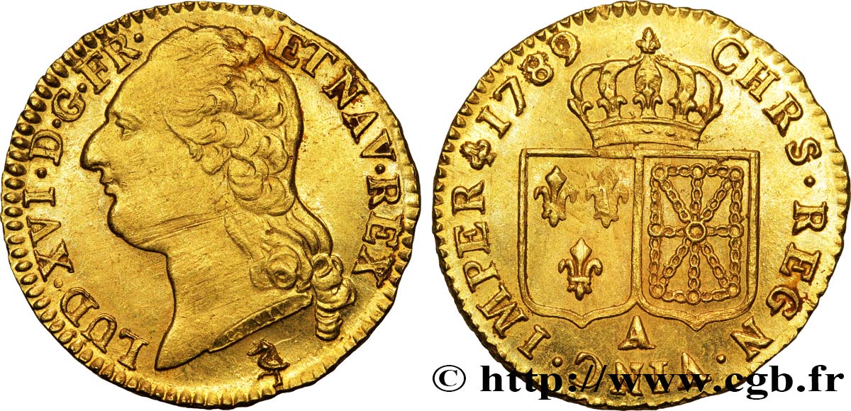 LOUIS XVI Louis d or aux écus accolés 1789 Paris VZ/fST