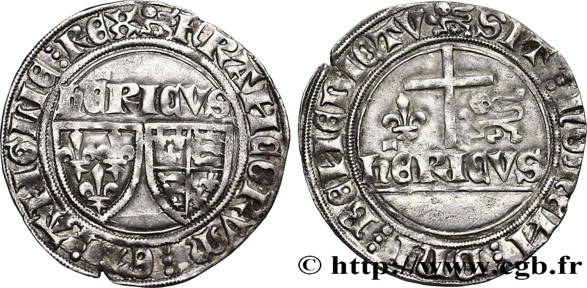 HENRY VI OF LANCASTER Blanc aux écus 23/11/1422 Rouen SS