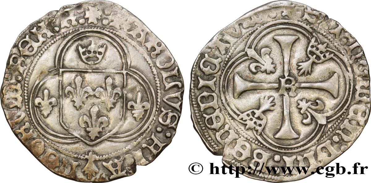 CHARLES VIII Blanc à la couronne de Bretagne après 1491 Rennes TTB+