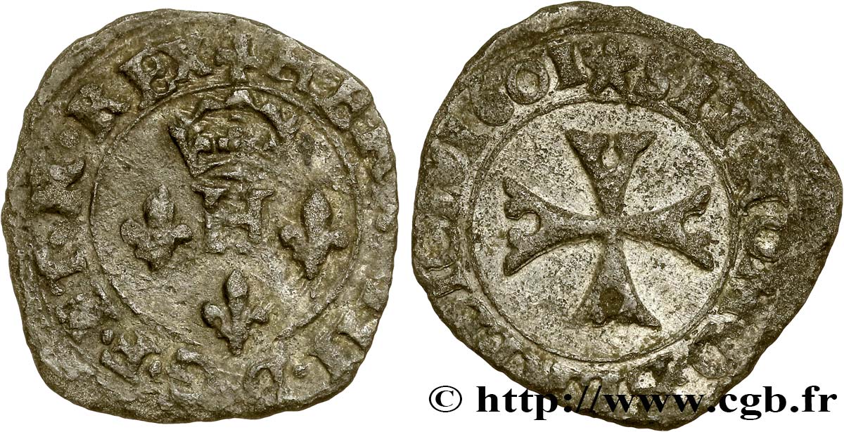 HENRY IV Liard à l H couronnée, 4e type (à la croix échancrée) 1601 Chambéry MBC