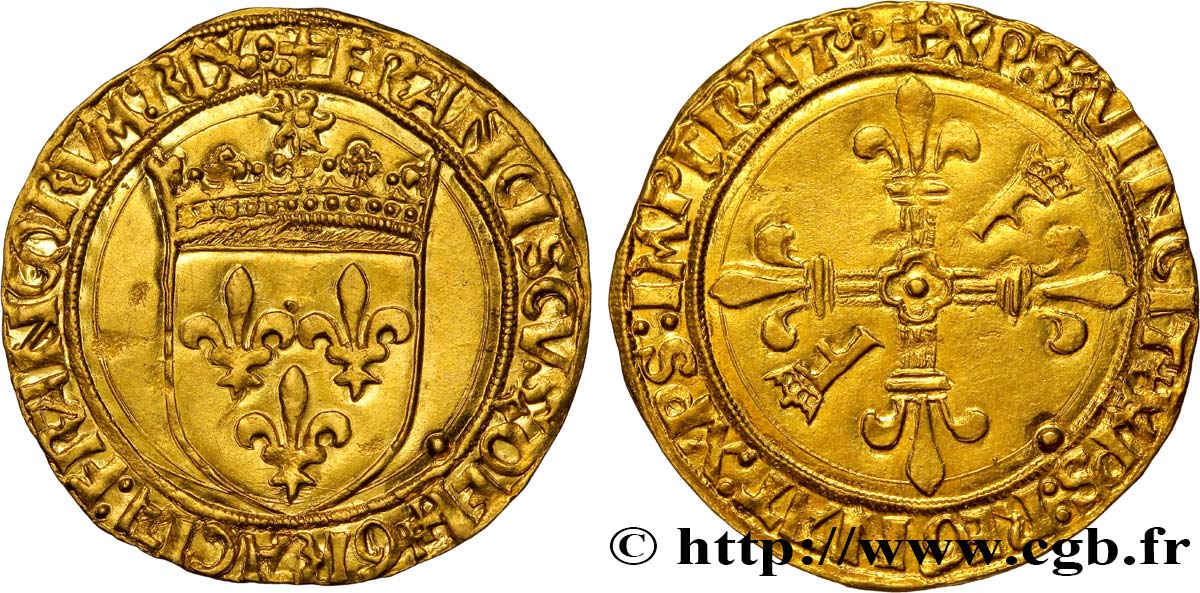 FRANCOIS I Écu d or au soleil, 2e type 23/01/1515 Lyon MS
