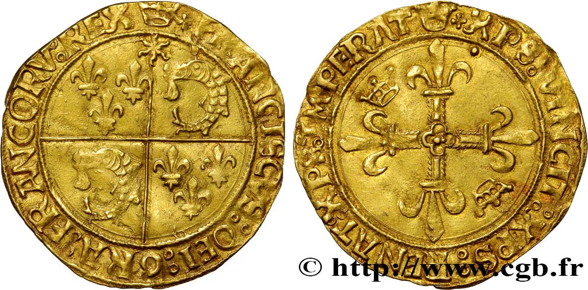 FRANCOIS I Écu d or au soleil du Dauphiné, 4e type 21/07/1519 Crémieu q.SPL/SPL