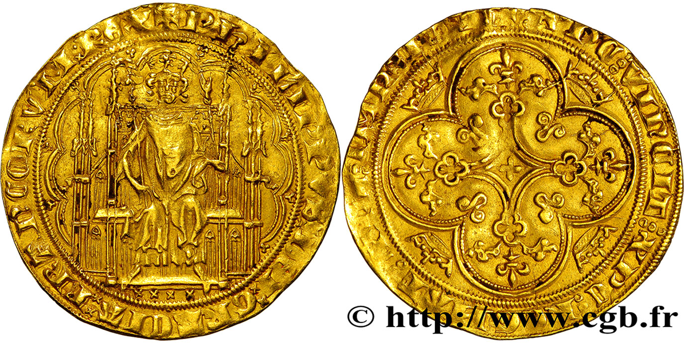 PHILIPPE VI DE VALOIS Chaise d or 17/07/1346 s.l. TTB