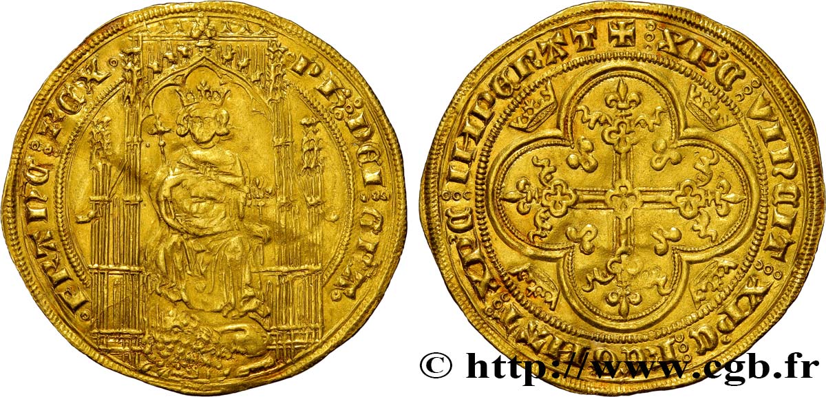 PHILIP VI OF VALOIS Lion d’or n.d.  XF/AU