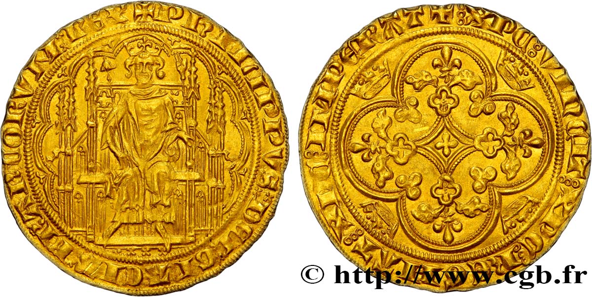 FILIPPO VI OF VALOIS Chaise d or 17/07/1346 s.l. SPL