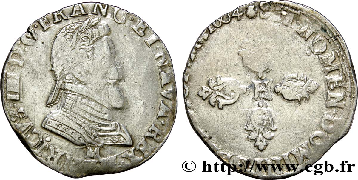 HENRI IV LE GRAND Demi-franc 1604 Toulouse TB+