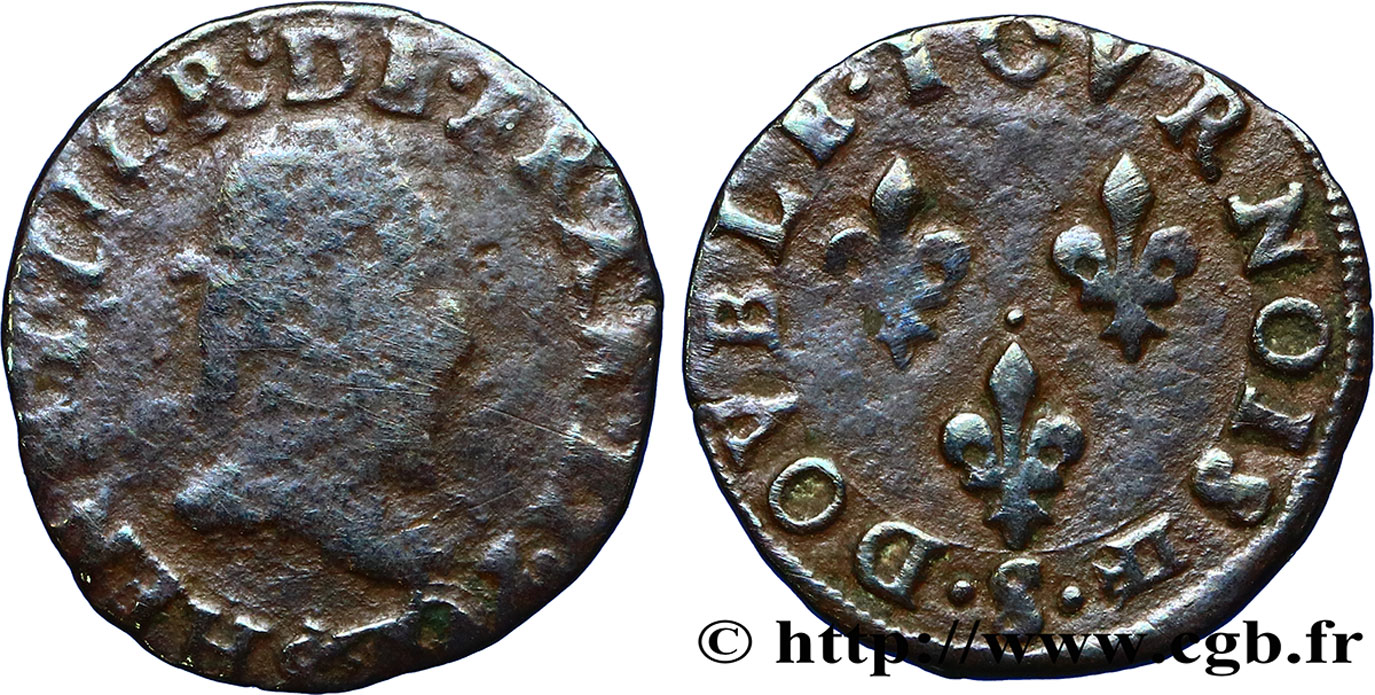 HENRY III Double tournois, type de Troyes n.d. Troyes RC+