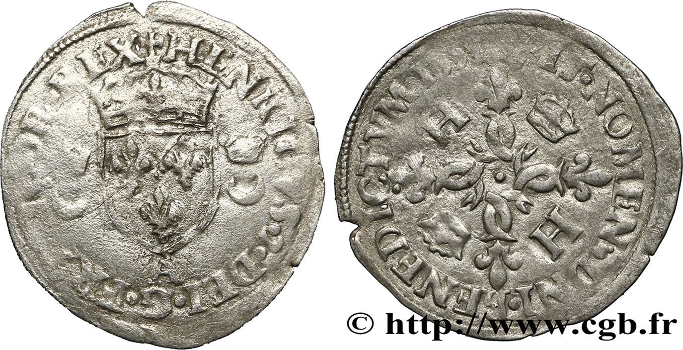 HENRY II Douzain aux croissants 1551 Paris F/VF