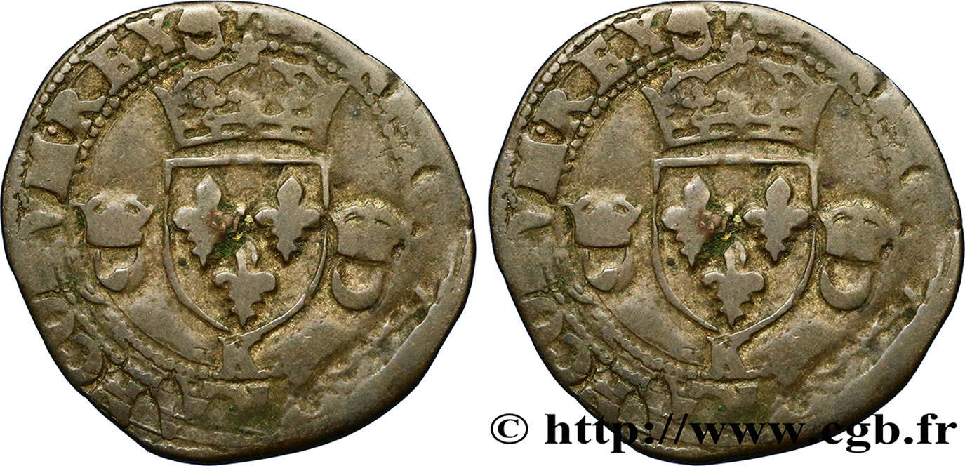 HENRI II Douzain aux croissants 1551 Bordeaux B+/TB