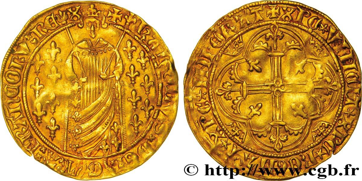 CHARLES VII  THE WELL SERVED  Royal d or 09/10/1429 Montélimar XF