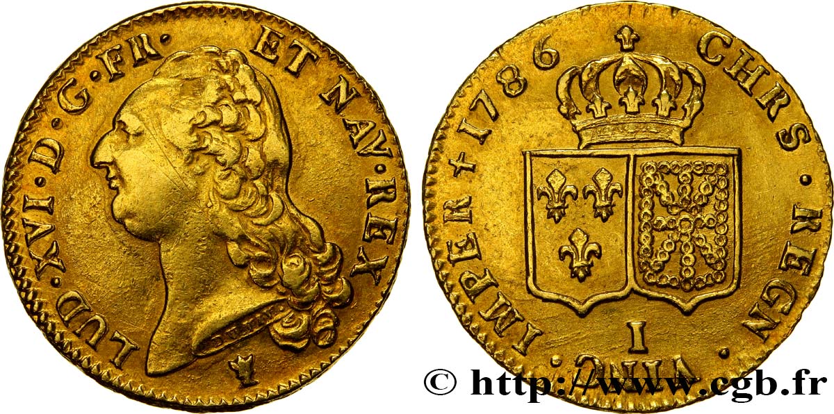 LOUIS XVI Double louis d’or aux écus accolés 1786 Limoges fVZ