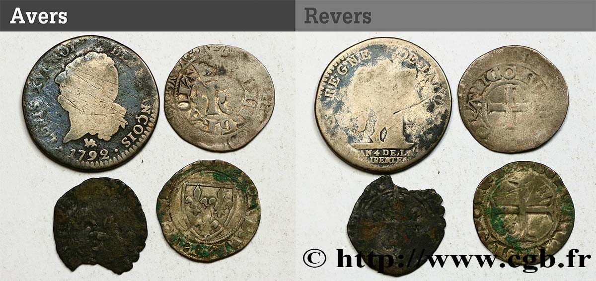 LOTTE Lot de 4 monnaies royales en argent n.d. s.l. q.MB