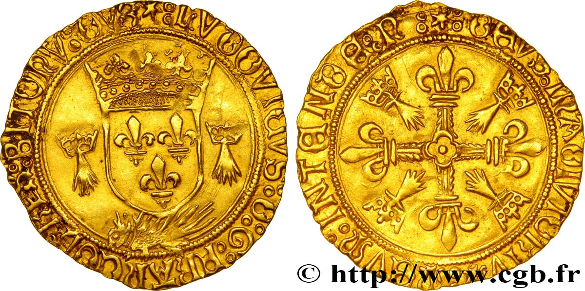 LOUIS XII  Écu d or aux porcs-épics de Bretagne, 2e type 19/11/1507 Nantes VZ