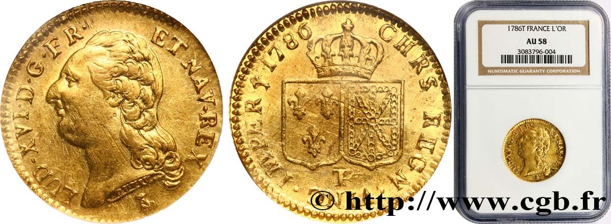 LOUIS XVI Louis d or aux écus accolés 1786 Nantes SUP58