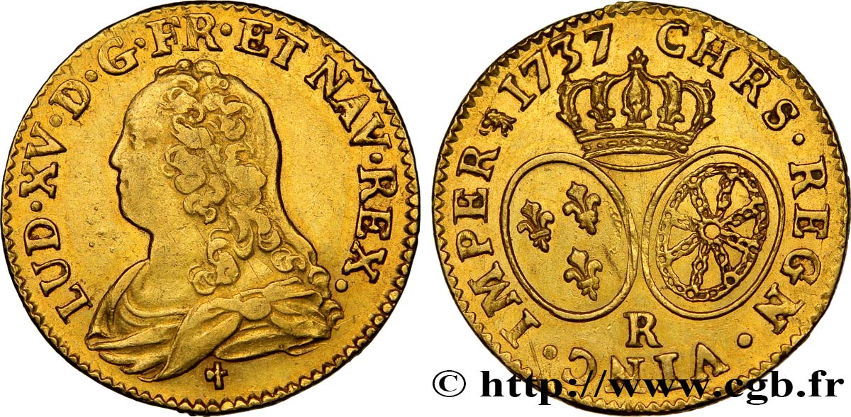 LOUIS XV DIT LE BIEN AIMÉ Louis d or aux écus ovales, buste habillé 1737 Orléans TTB+/SUP