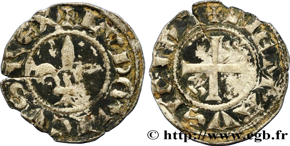 LUIGI IX  SAINT LOUIS  Denier c. 1244-1247 Nîmes q.BB