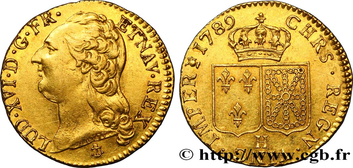 LOUIS XVI Louis d or aux écus accolés 1789 La Rochelle EBC