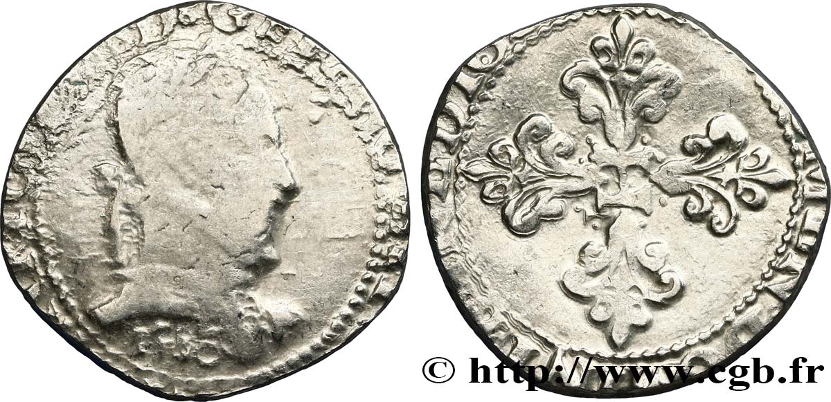 HENRY III Franc au col plat 1580 Bordeaux q.MB
