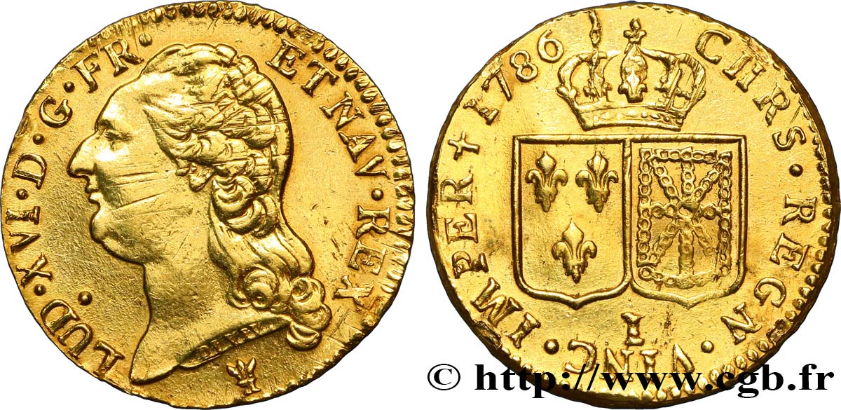 LOUIS XVI Louis d or aux écus accolés 1786 Limoges TTB