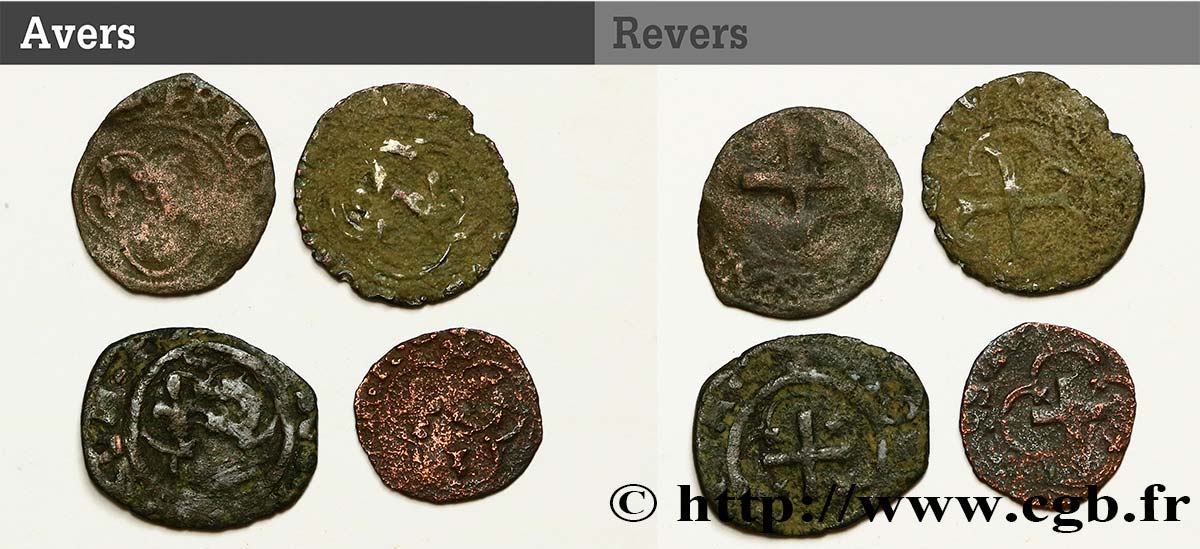 LOTS Lot de 4 monnaies royales  n.d. s.l. fS
