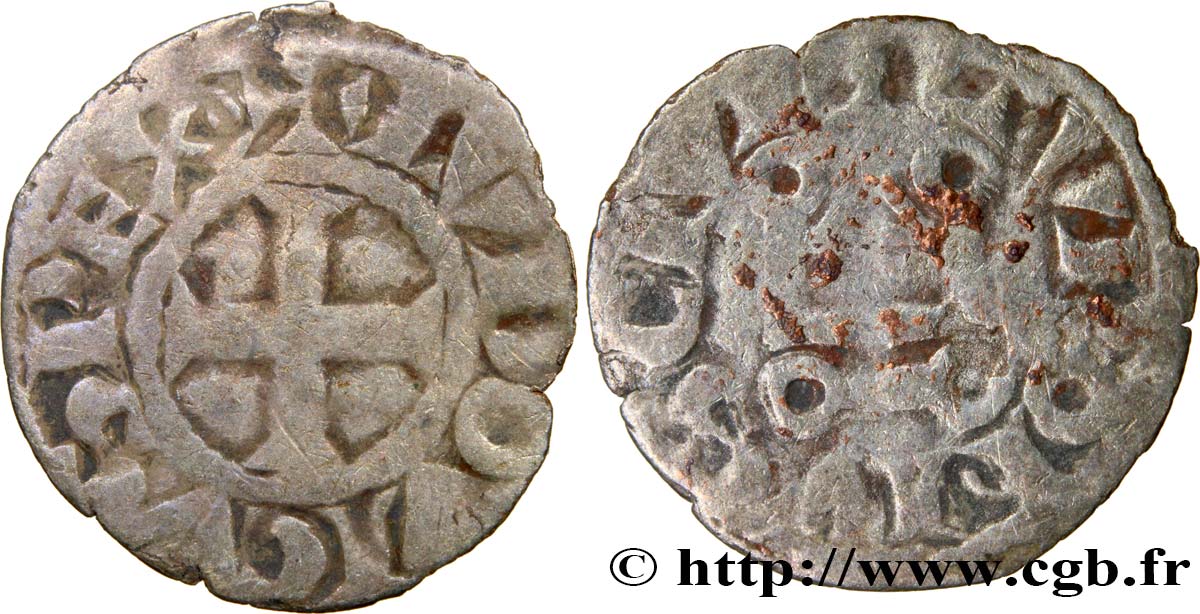 LOUIS VIII  THE LION  AND LOUIS IX  SAINT LOUIS  Denier tournois c.1223-1245  F
