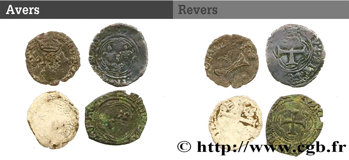 LOTS Lot de 4 monnaies royales  n.d. s.l. fS