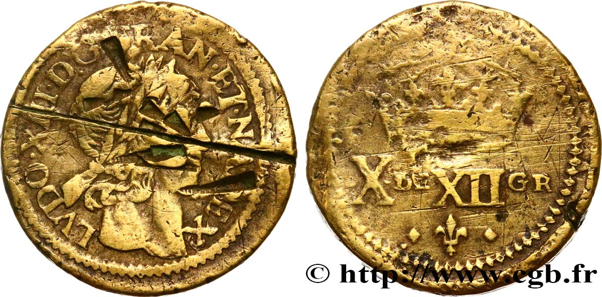 LOUIS XIII  Poids monétaire pour le double louis d’or de forme circulaire n.d.  F