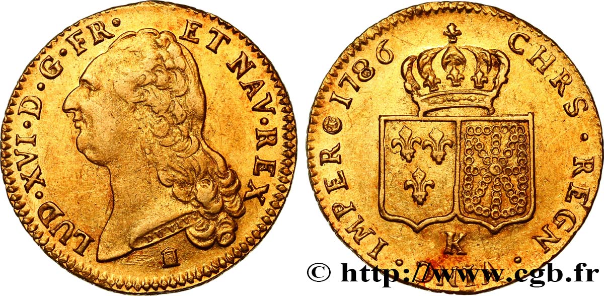 LOUIS XVI Double louis d’or aux écus accolés 1786 Bordeaux SS
