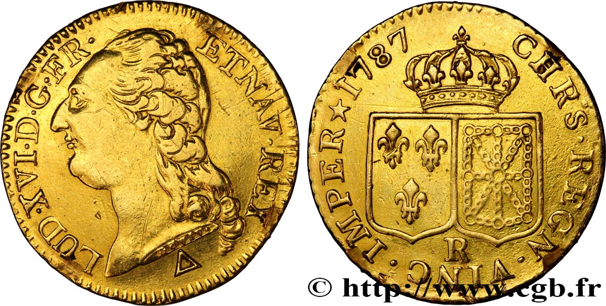 LOUIS XVI Louis d or aux écus accolés, faux 1787 Orléans XF/AU