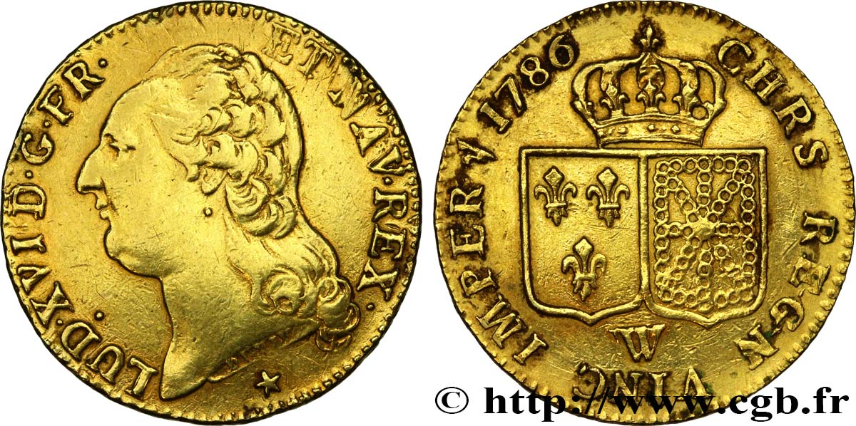 LOUIS XVI Louis d or aux écus accolés 1786 Lille TTB