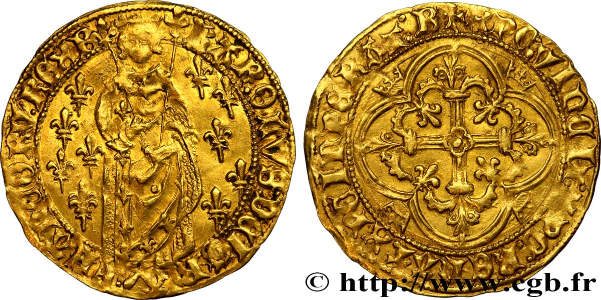 CHARLES VII LE VICTORIEUX Royal d or 09/10/1429 Bourges TTB+