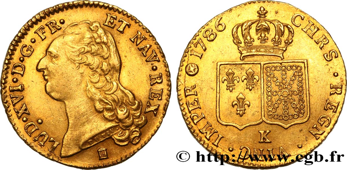 LOUIS XVI Double louis d’or aux écus accolés 1786 Bordeaux EBC