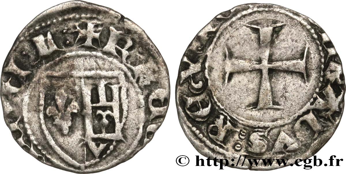 ITALY - CITY OF GENOA - CHARLES VI  THE MAD  OR  THE BELOVED  Petachina c. 1400 Gênes VF