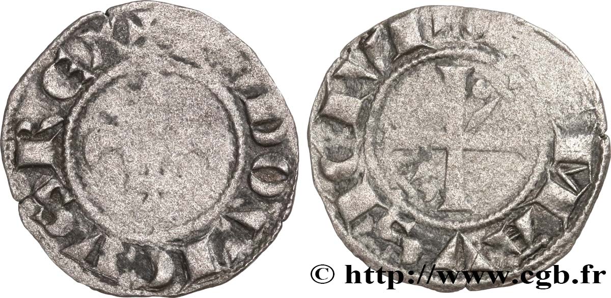 LUDWIG IX  SAINT LOUIS  Denier c. 1244-1247 Nîmes fSS
