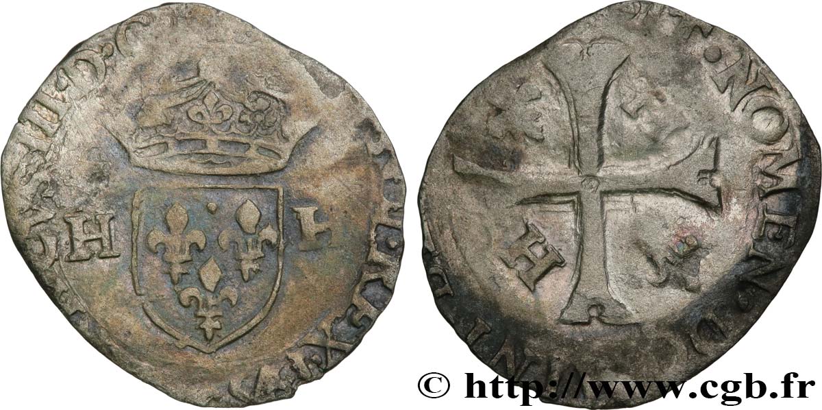 HENRY III Douzain aux deux H, 2e type 157? Limoges BC