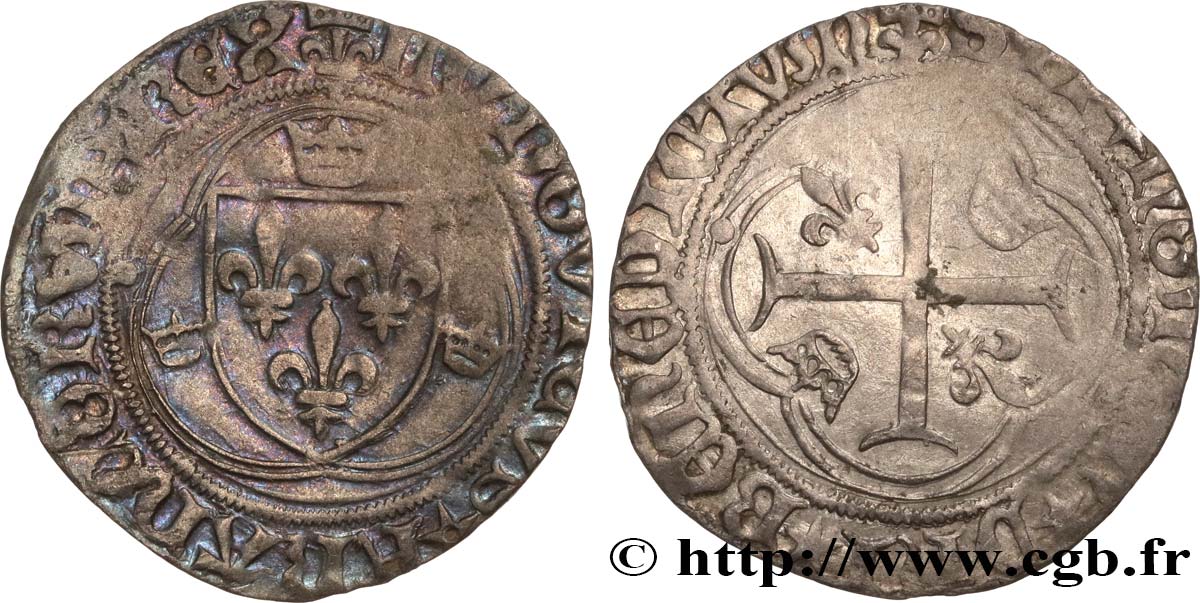 LOUIS XII  Douzain ou grand blanc à la couronne 25/04/1498 Amiens MBC/BC+