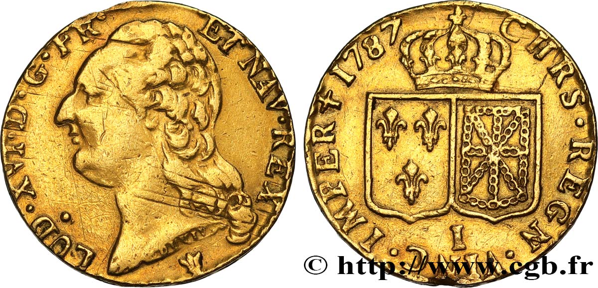 LOUIS XVI Louis d or aux écus accolés 1787 Limoges VF